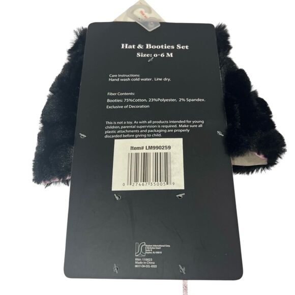 Little Me Black Cat Hat & Booties Set 0–6M Baby Halloween Gift NWT 🎃 - Picture 3 of 7